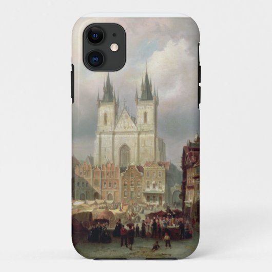 プラハ1881年の古い市場(canvaの油 Case-Mate iPhoneケース (裏面)