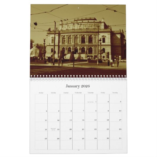 プラハ カレンダー (1月 2026)