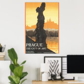 プラハ・ザ・アート・ヴィンテージ旅行ポスター ポスター (ホームオフィス)