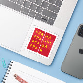 プラハ，チェコ共和国の公式ロゴ シール (ノートパソコンとiPhone)