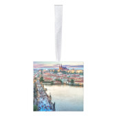 プラハ・チェコ共和国の旅行写真クリスマス キューブオーナメント (右)