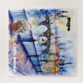 プラハ – チェコ共和国の水彩画のスケッチ | ジグソーパズル (横)