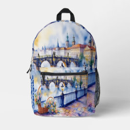 プラハ – チェコ共和国の水彩画のスケッチ | プリントバックパック