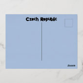 プラハ – チェコ共和国の水彩画のスケッチ | 箔シーズンポストカード (裏面)