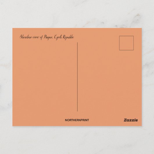 プラハ・チェコ共和国の海岸線ビュー ポストカード (裏面)