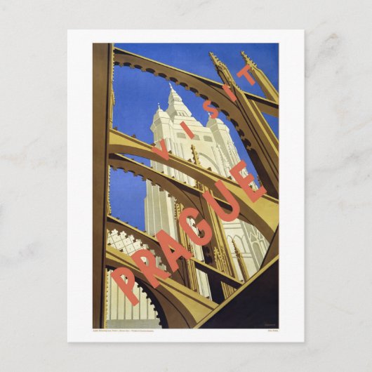 プラハ・チェコ共和国を訪れる ポストカード (正面)