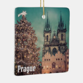 プラハ・チェコ共和国オールドタウン写真クリスマス セラミックオーナメント (右)