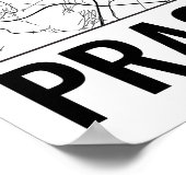 プラハ・チェコ共和国ミニマリスト地図アートポスター ポスター (角)