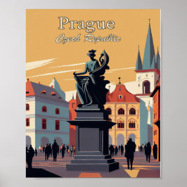 プラハ・チェコ共和国ミニマル・アート・ポスター ポスター