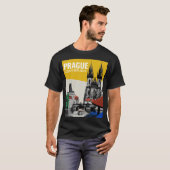 プラハ チェコ共和国 オールドタウン スカイライン コラージュ Tシャツ (正面フル)