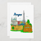 プラハ-チェコ共和国。png 招待状 (正面/裏面)