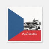 プラハ&チェコ国旗 – チェコの歴史/スポーツ スタンダードカクテルナプキン (正面)