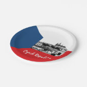 プラハ&チェコ国旗 – チェコの歴史/スポーツ ペーパープレート (アングル)