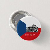 プラハ&チェコ国旗 – チェコの歴史/スポーツ 缶バッジ (正面&裏面)