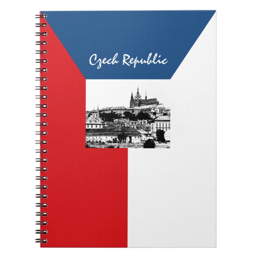 プラハ・チェコ国旗 – 歴史的なチェコ/スポーツ ノートブック (正面)