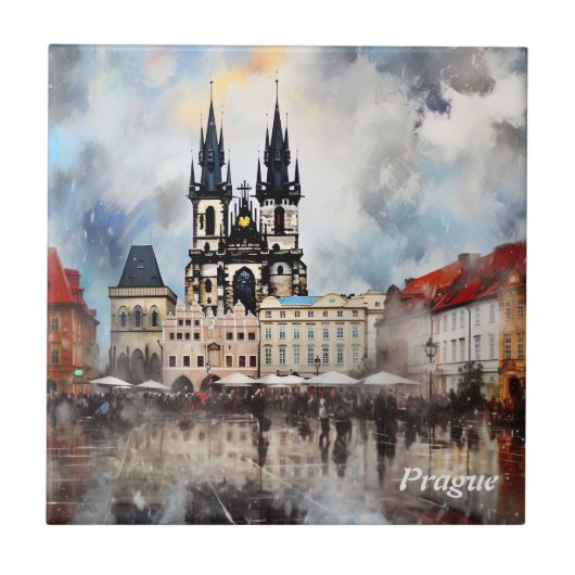 プラハ,チェコ タイル (正面)