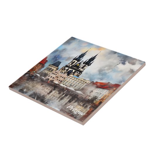 プラハ，チェコ タイル (側面)