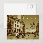 プラハ，チェコ ポストカード (正面/裏面)