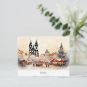 プラハ，チェコ ポストカード (スタンド正面)