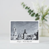 プラハ – チャールズブリッジ、キャッスルタワー/チェコ ポストカード (スタンド正面)