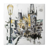 プラハ-チャールズ橋 タイル (正面)