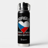 プラハ/プラハ名前をカスタムする ウォーターボトル (背面)