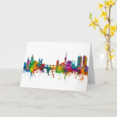 プラハ（プラハ）チェコ共和国スカイライン カード (黄色い花)