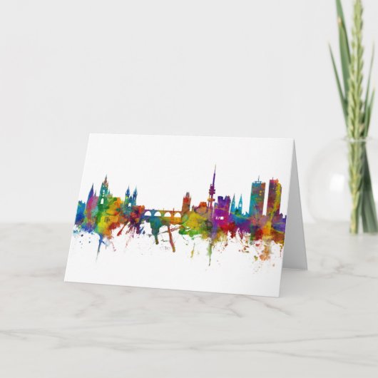 プラハ（プラハ）チェコ共和国スカイライン カード (正面)