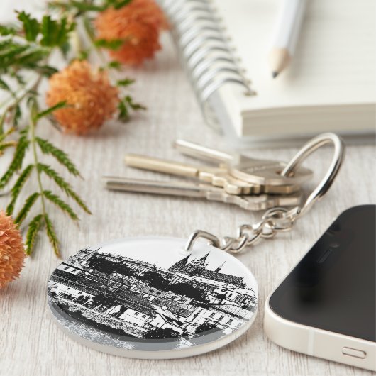 プラハ,歴史都市,城 – チェコ美術 キーホルダー (正面右)