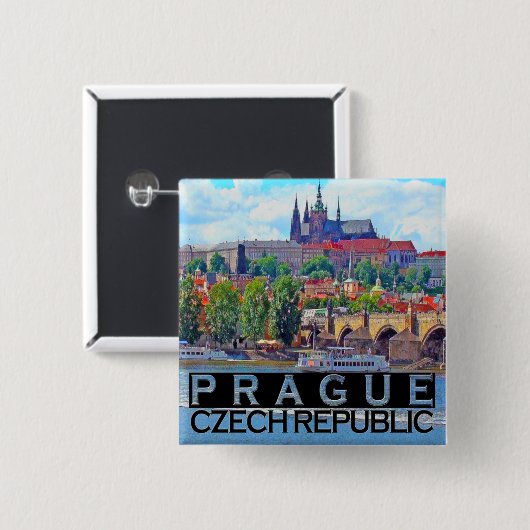 プラハ 缶バッジ (正面&裏面)