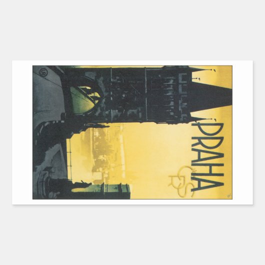 プラハ 長方形シール (正面)