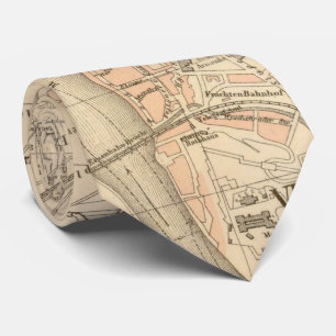 プラハ(1882年)のヴィンテージの地図 ネクタイ