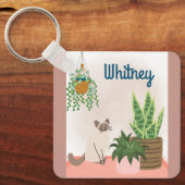 プラパーソナライズされたントと猫好きのキーチェーン キーホルダー (正面)