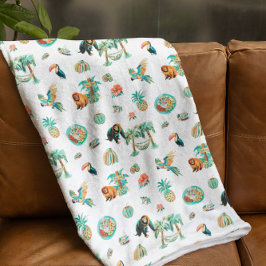 プラビダ | キュート図解入りの、写真付きのコスタリカ フリースブランケット