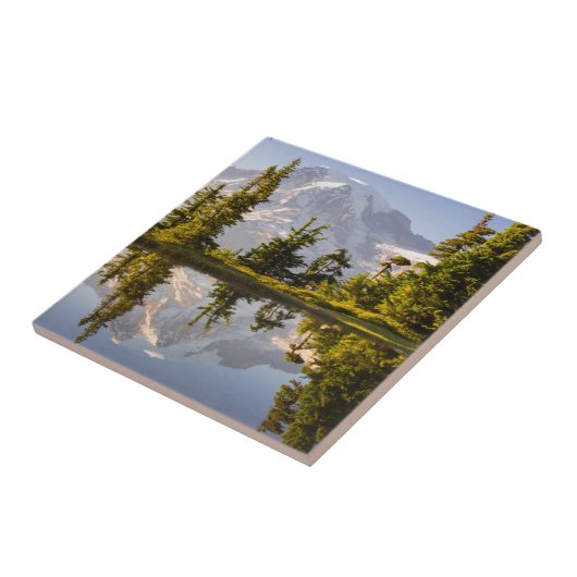 プラマーのピーク付近の沼に反射したレイニエ山 タイル (側面)