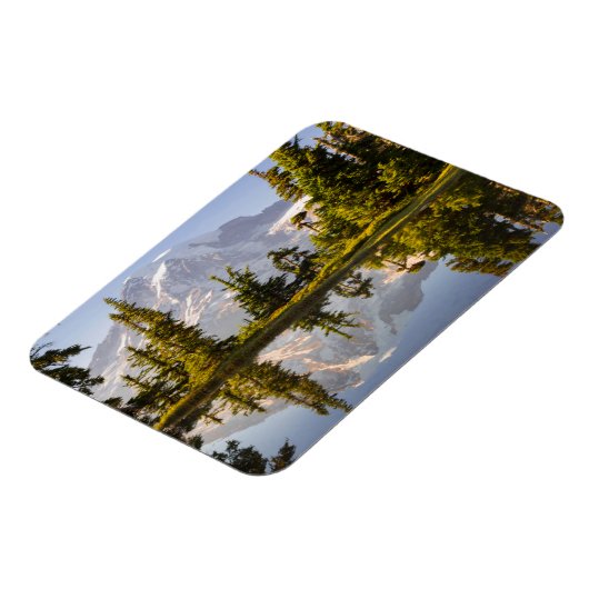 プラマーのピーク付近の沼に反射したレイニエ山 マグネット (左側)