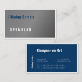 プラマーまたはスペングラーTypoの名刺 名刺 (正面/裏面)