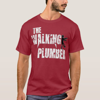 プラムおもしろいーのジョーク歩く配管用ゾンビ Tシャツ