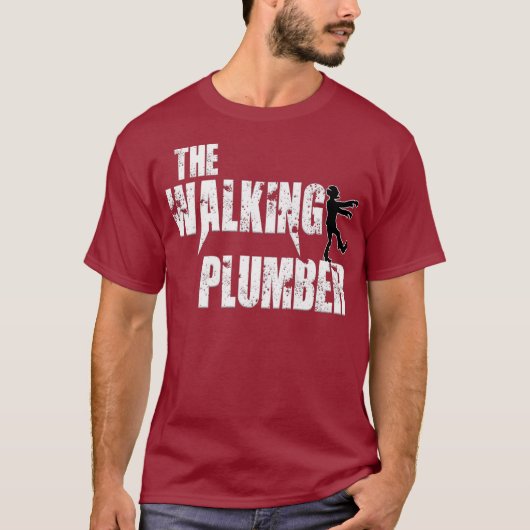 プラムおもしろいーのジョーク歩く配管用ゾンビ Tシャツ (正面)