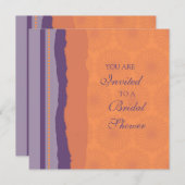 プラムおよびオレンジブライダルシャワーの招待状カード 招待状 (正面/裏面)