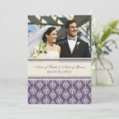 プラムおよびクリームの写真の駆け落ちの発表カード 案内状 (スタンド正面)