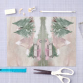 プラムおよび緑の旧式の休日の水彩画 薄葉紙 (クラフト)