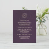 プラムおよび金ゴールドフローラリースヴィンテージ情報 エンクロージャーカード (スタンド正面)