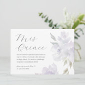 プラムかわいらしフローラ15年誕生日キンセアニラ 招待状 (スタンド正面)