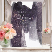 プラムきらめくウォーターのブラッシュストロ結婚ークのInv 招待状