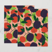 プラムとさくらんぼスクラップブック紙 (正面/裏面)