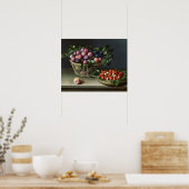 プラムとイチゴのバスケット， 1632 ポスター (キッチン)