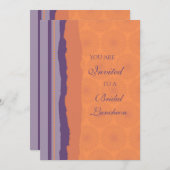 プラムとオレンジのブライダルルンチョン招待状カード 招待状 (正面/裏面)