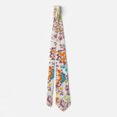 プラムとオレンジのヴィンテージ フラワー ウェディング タイ (裏面)