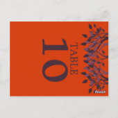 プラムとオレンジの葉テーブル・ナンバー・カード ポストカード (裏面)